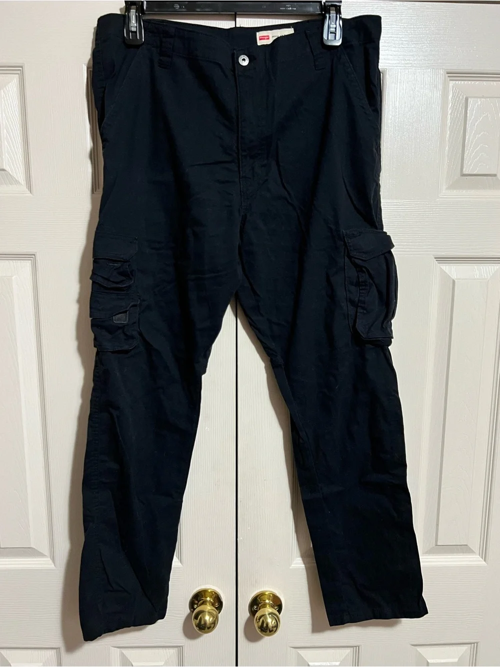 Wrangler Black Men's Cargo Pants with Utility Pockets